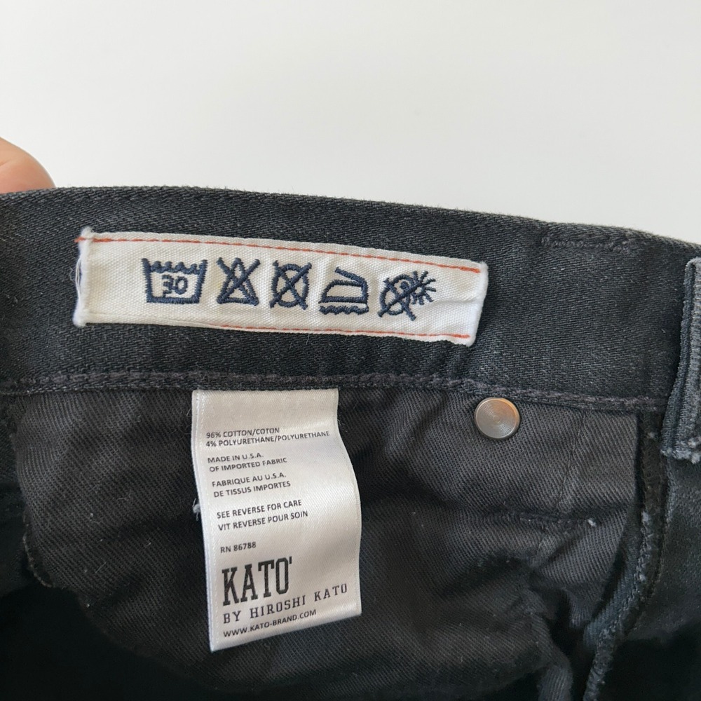 Hiroshi Kato The Needle Skinny Jeans Mens Size 30 Selvedge Black Raw Stretch USA - Picture 15 of 16
